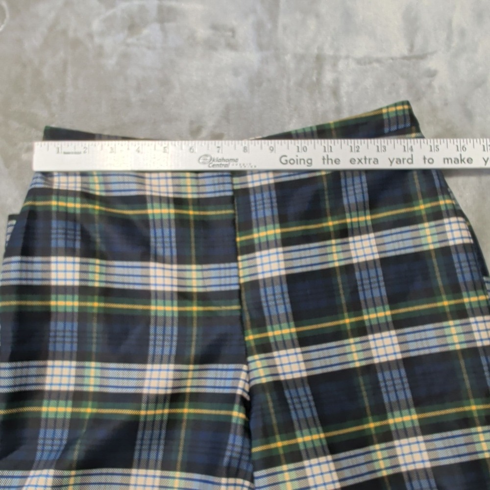 Alexia Admor Womens 4 Plaid Pants Green Blue Tartan Dark Academia Preppy P178 - Picture 8 of 9